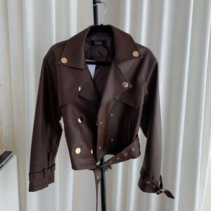 Chocolate Faux Leather Jacket